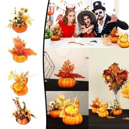 Party Decoration Simulation Pumpkin Golden Autumn Mini Pumpkin Set Halloween Thanksgiving Decoration Pumpkin Pine Cones Acorns Prop #50g 220908