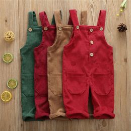 Overalls Children Kids Overalls Harem Pants Boys Girls Pocket Corduroy Overalls Jumpsuits Baby Clothing Jumpsuits Girls Overall 1-5T 220909