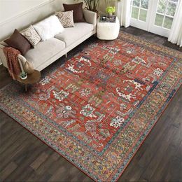 Carpets Ethnic Persian Vintage Carpet For Living Room Bedroom Mat Non-Slip Area Rugs Absorbent Boho Doormat Morocco Retro