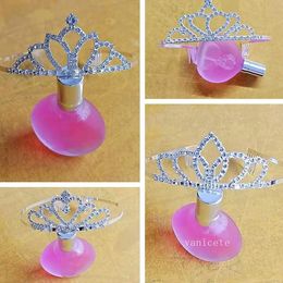 Festive Party Favour Shiny Crystal girls birthday Crowns Party Pageant Silver Plated Crown Headband Tiaras Accessories LT017