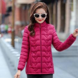 Women's Trench Coats Middle-aged Mother Warm Jacket Short Coat 2022 Winter Stand Collar Cotton Padded Slim Outwear Plus Size 7XL Female