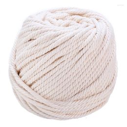 Clothing Yarn 2/3/4/5/6mm Cotton Macrame Rope Natural Beige Twisted Cord With Scissor For Handmade Tapestries Knitting Supplies 50-200M