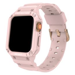 Integrated Case And Strap For Apple Watch Series 8 7 6 5 4 3 SE Shockproof Armour Wristband iWatch Band 49mm 41mm 45mm 44mm 42mm 38mm 40mm Watchband Smart Accessories