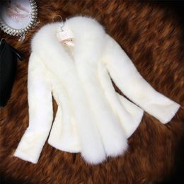 Womens Fur Faux Elegant Coat Women Mink Warm Long Sleeve Female Outerwear Autumn Winter Jacket Hairy Overcoat 220909
