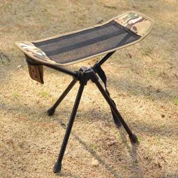 Camp Furniture Mesh Splicing Folding Chair Footrest Camping Footstool Outdoor Camping Chair Portable Beach Hiking Picnic Seat Fishing Tools 0909