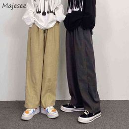 Men's Pants Wide Leg Pants Men Casual Popular Korean Style Spring New All-match dents Drawstring Design Solid Simple Empire Loose Vintage T220909