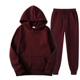 Men's Tracksuits Two Piece Set Casual Fleece Tracksuit Women Winter Women's Sets Oversized Hooded Sleeve Hoodie Sport Pants Lady Suit 220909