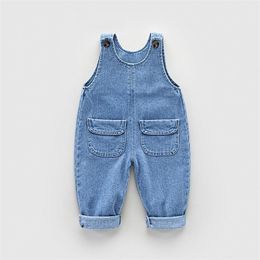 Overalls DIIMUU Toddler Baby Clothing Children Boys Overalls Kids Girls Denim Pants Casual Dungarees Trousers Rompers Jumper 1-5 Years 220909