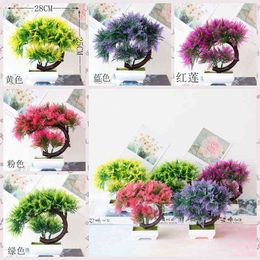 Faux Floral Greenery Green Artificial Persian Grass Pickled Bonsai House Garden Living Room Bathroom Ornament Festive Party Items Fake Plants Bonsai J220906