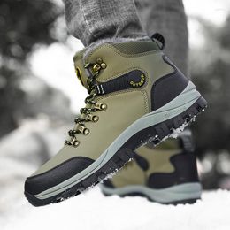 Boots Winter Men's Nice Waterproof Plush Snow Outdoor Man Shoes Safety Boot PU Leather Work Hiking Origin Chic Design
