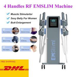 Direct effect EMSlim Body Slimming Weight Loss Machine HIEMT Electromagnetic Muscle Building RF Skin Tightening Beauty Equipment with RF 4 handles and seat