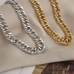 Choker Fashion Gold Big Thick Chain Necklace For Women Men Silver Colour Chunky Dangle Party Jewellery