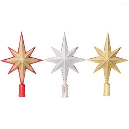 Christmas Decorations Tree Star Topper Merry Decoration For Home Shiny Five-pointed Top Ornament Year