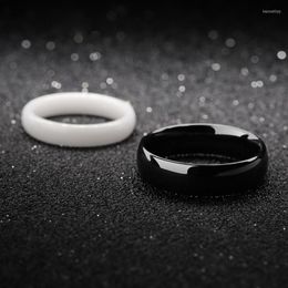 Wedding Rings Arrival Unisex High Polished Hi-Tech Ceramic White/Black Two Colours 3.5mm/5mm Width Dome Band 5-12