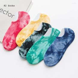 Women Socks & Hosiery Fashion Couples Tie-dye Short Cotton Colorful Vortex Harajuku Dropshop HipHop Cute Funny Deodorant Men And SocksSocks