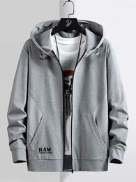 Men's Hoodies Men's & Sweatshirts Spring Autumn Men's Zip Up Hoodie Coats Streetwear Black Grey Hooded Loose Male Cotton Casual