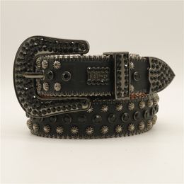 Western Cowgirl Rhinestone Bling Belts Unisex Cowboy Diamond Men Studded Leather Designer PU Belt