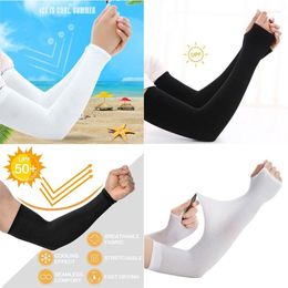 Knee Pads 1 Pairs Unisex Cooling Arm Sleeves Cover Cycling Running UV Sun Protection Outdoor Men Nylon Cool For Hide Tattoos