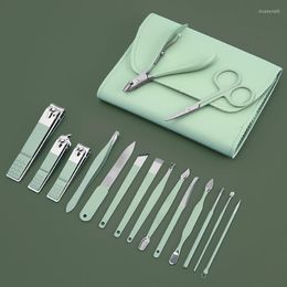 Nail Art Kits 16pcs Manicure Scissors Cutters Clipper Set Household Dead Skin Pliers Stainless Cabron Steel Earpick Pedicure Kinife Tool