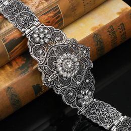 Belts Caucasus Caftan Belt Morocco For Women Waist Chain Adjustable Length Crystal Gold Silver Color European Wedding Jewelry Gift