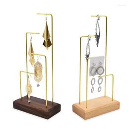 Jewelry Pouches Wooden And Metal Organizer Storage Earring Stand Display Case Jewellery Holder Shelf