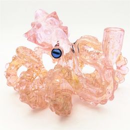 Octopus Pink Bong Water Bongs Hookah Glass Pipe 14.4MM Feamle Joint Silicone Recycler Bubbler CCG Perc Percolator For Smoking Accessory Accssories Craftbong