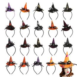 Hair Accessories 1Pc Festival Skull Headband Cosplay Pumpkin Witch Hat Decor Headwear Party Hairband Halloween Performance Props 220909