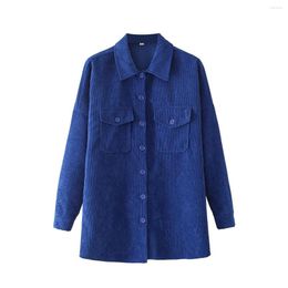 Women's Blouses A.D.EAST-Summer Dress Outfits Corduroy Loose Long-sleeved Shirt Type Wind Coat-N08XZ2226757