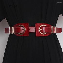 Belts 2022 Designer Double Buckles Pin Waist Belt For Women Adjustable Real Cowskin Waistband Genuine Leather Luxury