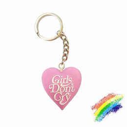 Keychains Pink Girls Don't Cry Human Made Key Chains Men Women Love Keychain Pendant T220909