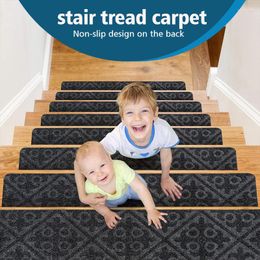 Teppiche Geprägte rutschfeste Trittmatte Stufen Paste Schmutzabweisender Boden Kleiner Teppich Kleberfrei Selbstklebende Treppe
