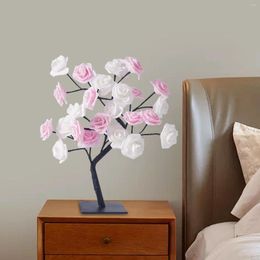 Table Lamps Rose Trees Lamp Night Lights LED Branch Decorative Aesthetic Bedside Flower For Wedding Bedroom Festival Holiday Birthday