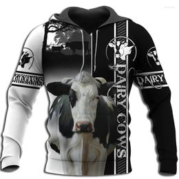 Men's Hoodies Men's & Sweatshirts 2022 Fashion Men 3D Hoodie Print Animal Dairy Cow Hooded Unisex Casual Streetwear Hoody Wholesale And
