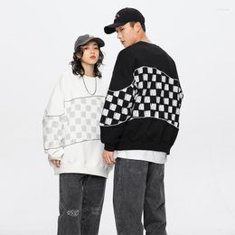 Men's Hoodies Men's & Sweatshirts 2022 300Gsm 60% Cotton Check Pullover Sweater 92KG 3XL-S Spring Men Tops Women Autumn Hiphop 22006