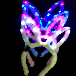 Hair Accessories 1pcs Cat Ear Glow bands Light Up Flashing Headband Costume Blinking Band for Party Cosplay Birthday Wedding Halloween 220909