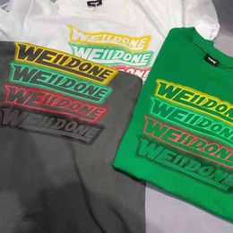 Men's T-Shirts White Green Summer Cotton Colorful Letter Print T-Shirt Men Women WE11DONE T Shirt T220909