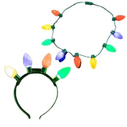 Hair Accessories Lights Bulb Necklace Band LED Headband Party Adult Children Gifts Cosplay Birthday Wedding Festival Halloween Christmas 220909