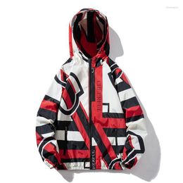 Men's Jackets Men's And 2022 Autumn Spring Mens Clothing Fashion Casual Floral Hooded Long-Sleeved Outdoor Jacket Cool Windbreaker Plus
