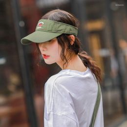 Berets Summer Couple Hats Fashion Trendy Coconut Tree Letter Embroidered Topless Baseball Cap Female Sun Visor