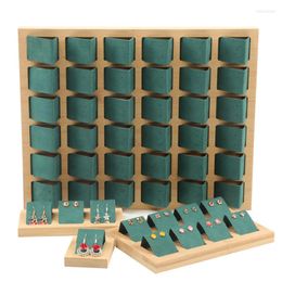 Jewellery Pouches Wood Earring Storage Card Holder Tray For Accessory Display Ring Necklace Organiser Case