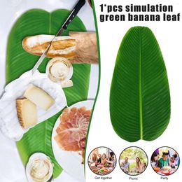 Decorative Flowers Simulation Banana Leaves Artificial Hawaiian Mat Theme Beach Party Decorations Jungle Table Placemat D C4G3