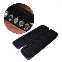 Watch Boxes Travel 5 Slot Display Holder Storage Box Multifunctional Black With Convenient Handle Decoration Durable Compact