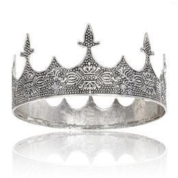 Tocados King Crown for Men Antique Silver Royal Decoraciones de fiesta de fiesta completa Cumpleaños