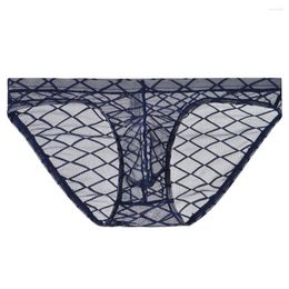 Underpants Men Mesh Bikini Underwear Thongs See Through Ultra-thin Man Brief G-String Short Lingerie Briefs