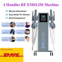 Direct Result EMSlim Body Slimming Weight Loss Machine HIEMT Electromagnetic Muscle Building RF Skin Tightening Beauty Equipment with RF 4 handles and seat