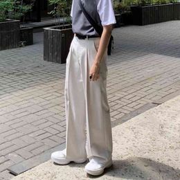 Men's Pants Wide Pants Men Harajuku Solid Color Black White Casual Pants Korean Fashion Streetwear Straight Trousers Techwear Clothes T220909