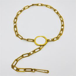 Belts 2022 Luxury Designer Belts For Woman Fashion Gold Chain Belt Classic Letter Metal Buckle Ladies Waist Dress Accessories Womens Waistban280A