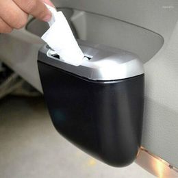 Car Organizer Mini Auto Hook Plastic Rubbish Dustbin Trash Can Garbage Dust Case Box Storage Bin Accessories