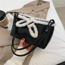 Evening Bags Small Faux Fur PU Leather Crossbody Shoulder Handbags 2022 Winter Female Luxury Trend Soft Warm Beautiful