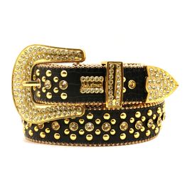 Luxury Fashion Rhinestone Belt Waist Cover Trend Versatile Pants Western Men Jean Belt Studded Diamond Crystal